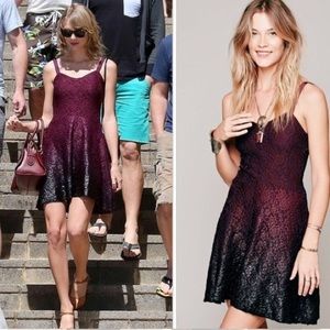 Free People foil lace ombré dress - small